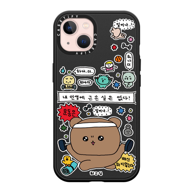 Gosimperson x CASETiFY iPhone 13 ケース マットブラック インパクトケース MagSafe対応 LET'S BUILD MUSCLES