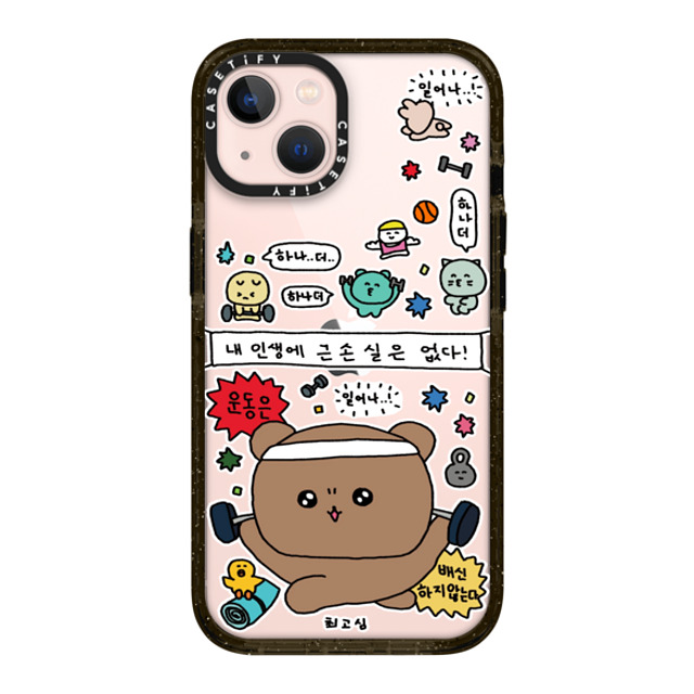 Gosimperson x CASETiFY iPhone 13 ケース ブラック インパクトケース LET'S BUILD MUSCLES