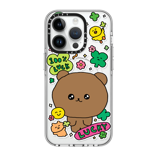 Gosimperson x CASETiFY iPhone 14 Pro ケース クリア クリア ケース MagSafe対応 100% LUCKY