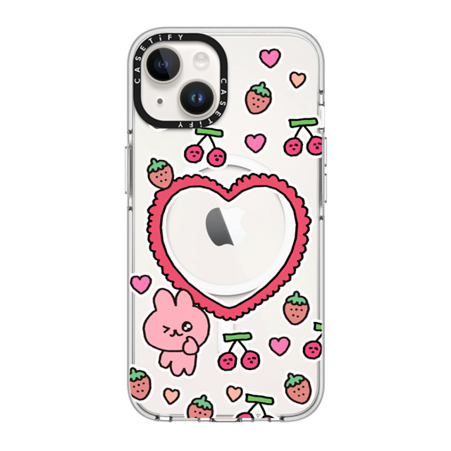 Gosimperson x CASETiFY iPhone 14 ケース クリア クリア ケース MagSafe対応 cherry & strawbrry LOVE