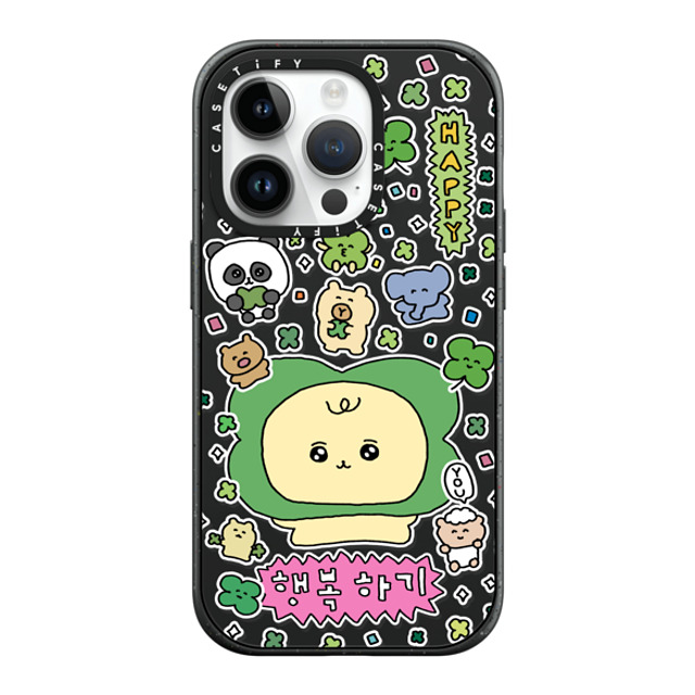 Gosimperson x CASETiFY iPhone 14 Pro ケース マットブラック インパクトケース MagSafe対応 Be Happy!