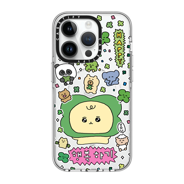 Gosimperson x CASETiFY iPhone 14 Pro ケース クリア クリア ケース MagSafe対応 Be Happy!