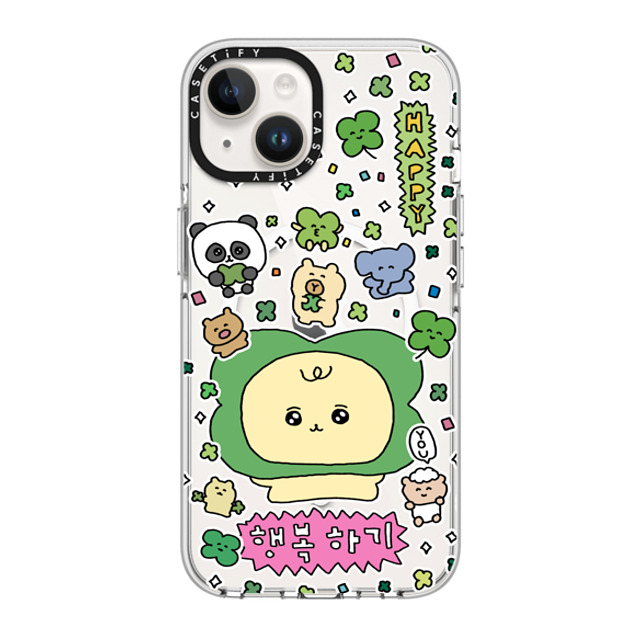 Gosimperson x CASETiFY iPhone 14 ケース クリア クリア ケース MagSafe対応 Be Happy!