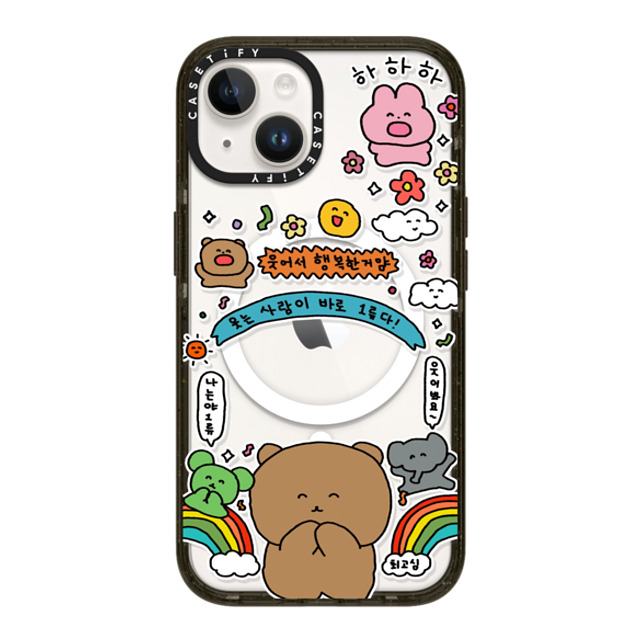 Gosimperson x CASETiFY iPhone 14 ケース ブラック インパクトケース MagSafe対応 SMILE WINS