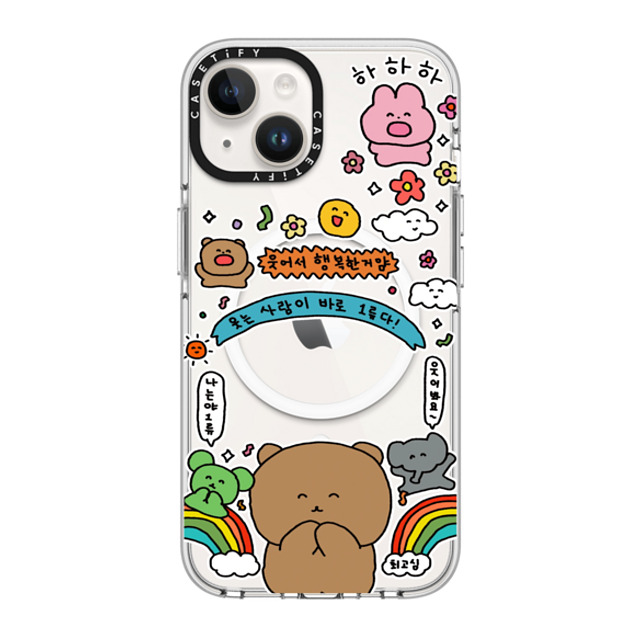 Gosimperson x CASETiFY iPhone 14 ケース クリア クリア ケース MagSafe対応 SMILE WINS