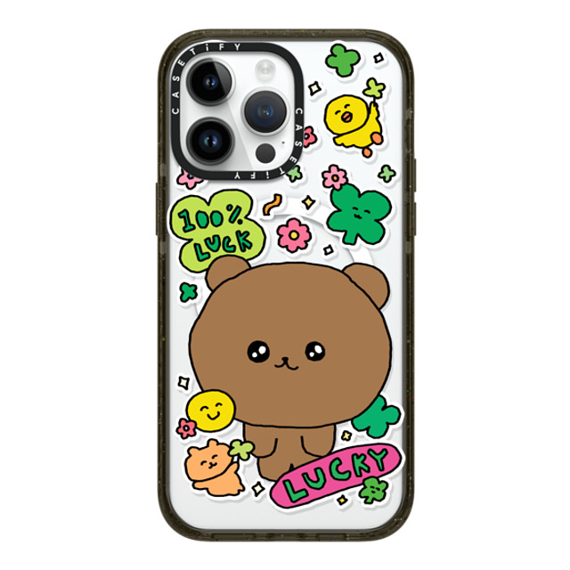 Gosimperson x CASETiFY iPhone 14 Pro Max ケース ブラック インパクトケース MagSafe対応 100% LUCKY