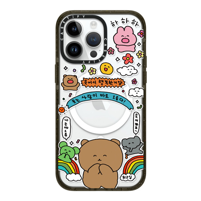 Gosimperson x CASETiFY iPhone 14 Pro Max ケース ブラック インパクトケース MagSafe対応 SMILE WINS