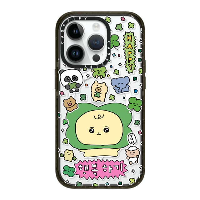 Gosimperson x CASETiFY iPhone 14 Pro ケース ブラック インパクトケース MagSafe対応 Be Happy!