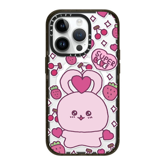 Gosimperson x CASETiFY iPhone 14 Pro ケース ブラック インパクトケース MagSafe対応 SUPER LOVE