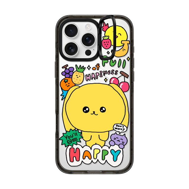 Gosimperson x CASETiFY iPhone 16 Pro Max ケース ブラック インパクトリングスタンドケース MagSafe対応 You'll be happy~