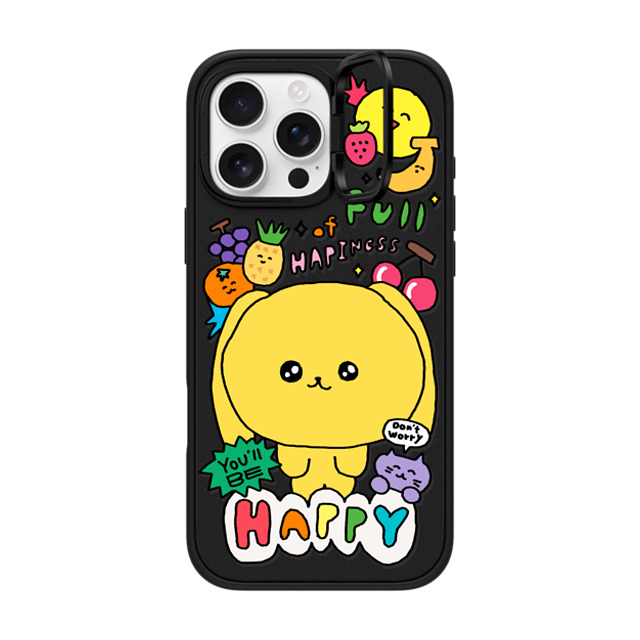 Gosimperson x CASETiFY iPhone 16 Pro Max ケース マットブラック インパクトリングスタンドケース MagSafe対応 You'll be happy~