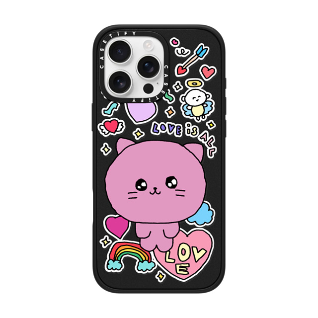 Gosimperson x CASETiFY iPhone 16 Pro Max Case Cat,Cartoon マットブラック Impact Case MagSafe Compatible Love is ALL Mother's Day Gosimperson x CASETiFY iPhone 16 Pro Max Case Cat,Cartoon マットブラック Impact Case MagSafe Compatible Love is ALL Mother's Day