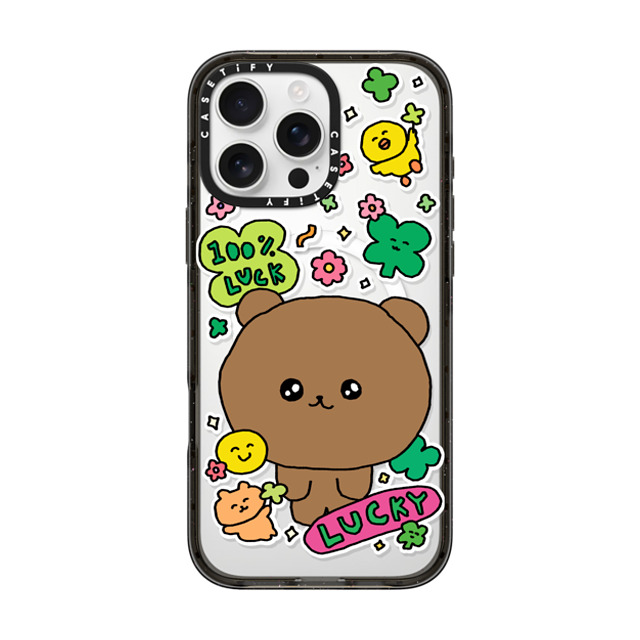 Gosimperson x CASETiFY iPhone 16 Pro Max ケース ブラック インパクトケース MagSafe対応 100% LUCKY