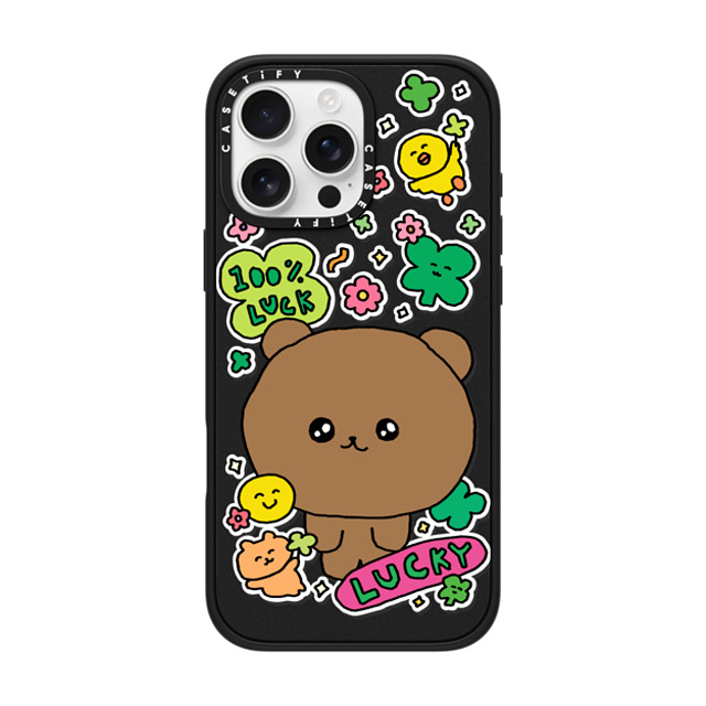 Gosimperson x CASETiFY iPhone 16 Pro Max ケース マットブラック インパクトケース MagSafe対応 100% LUCKY