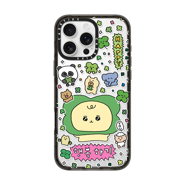 Gosimperson x CASETiFY iPhone 16 Pro Max ケース ブラック インパクトケース Be Happy!