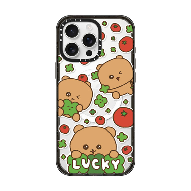 Gosimperson x CASETiFY iPhone 16 Pro Max ケース ブラック インパクトケース MagSafe対応 LUCKY TOMATO