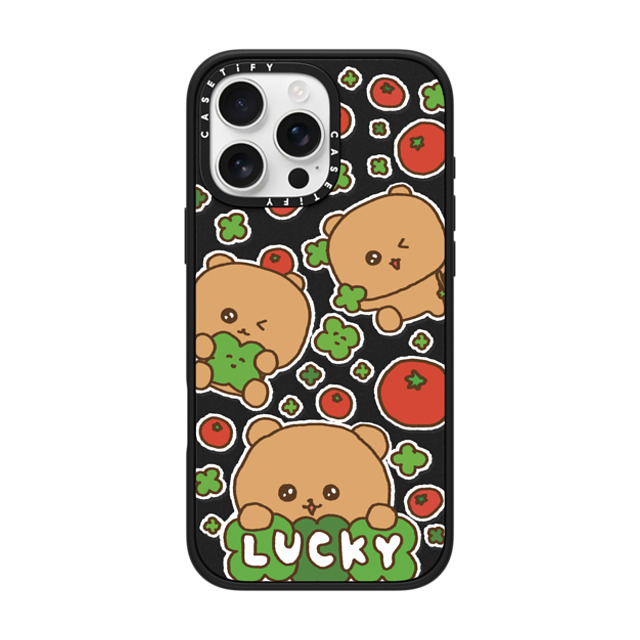 Gosimperson x CASETiFY iPhone 16 Pro Max ケース マットブラック インパクトケース MagSafe対応 LUCKY TOMATO