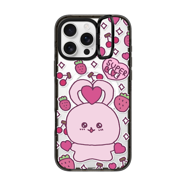 Gosimperson x CASETiFY iPhone 16 Pro Max ケース ブラック インパクトリングスタンドケース MagSafe対応 SUPER LOVE