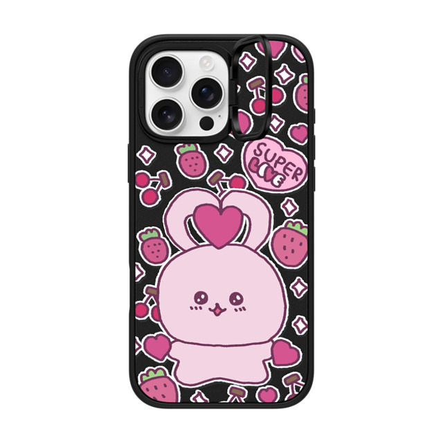 Gosimperson x CASETiFY iPhone 16 Pro Max ケース マットブラック インパクトリングスタンドケース MagSafe対応 SUPER LOVE