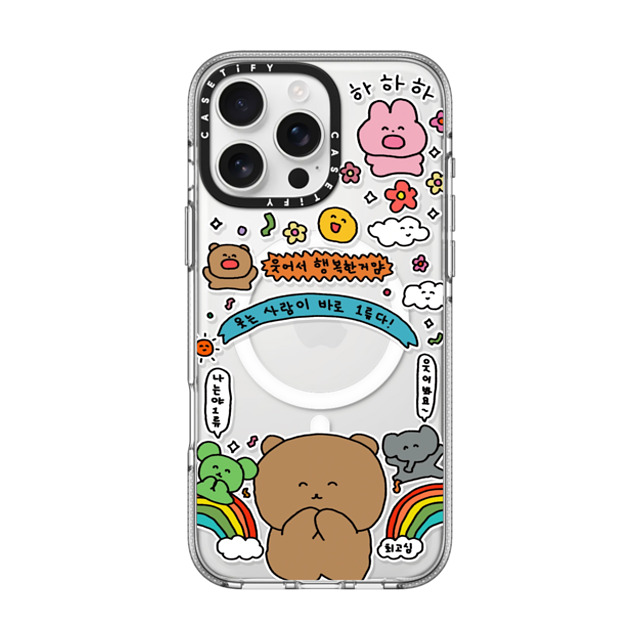 Gosimperson x CASETiFY iPhone 16 Pro Max ケース クリア クリア ケース MagSafe対応 SMILE WINS