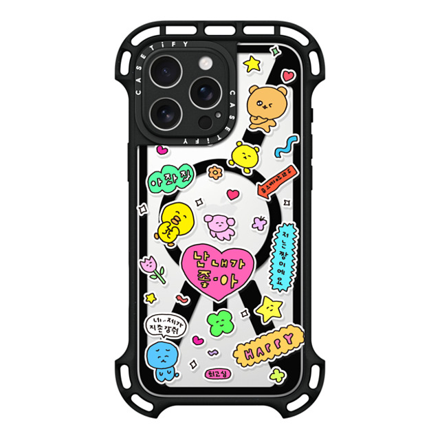 Gosimperson x CASETiFY iPhone 16 Pro Max ケース ブラック ウルトラ バウンスケース MagSafe対応 I LOVE ME (Korean ver.)