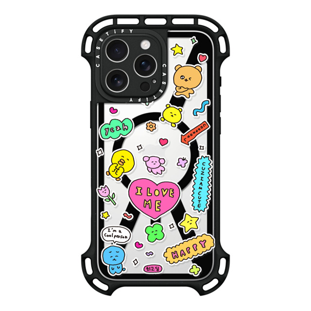 Gosimperson x CASETiFY iPhone 16 Pro Max Case Black ウルトラ バウンスケース MagSafe対応 I LOVE ME Gosimperson x CASETiFY iPhone 16 Pro Max Case Black ウルトラ バウンスケース MagSafe対応 I LOVE ME