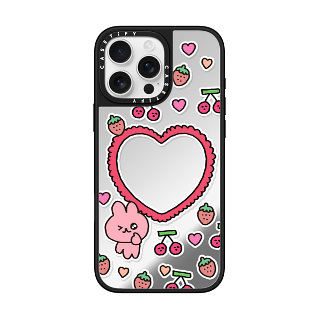 Gosimperson x CASETiFY iPhone 16 Pro Max ケース Bunny,Cartoon Silver on Black ミラーケース MagSafe対応 cherry & strawbrry LOVE Back to School Gosimperson x CASETiFY iPhone 16 Pro Max ケース Bunny,Cartoon Silver on Black ミラーケース MagSafe対応 cherry & strawbrry LOVE Back to School