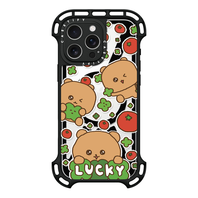 Gosimperson x CASETiFY iPhone 16 Pro Max ケース ブラック ウルトラ バウンスケース MagSafe対応 LUCKY TOMATO