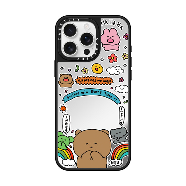 Gosimperson x CASETiFY iPhone 16 Pro Max Case Silver on Black ミラーケース MagSafe対応 SMILE WINS (ENG ver.) Mother's Day Gosimperson x CASETiFY iPhone 16 Pro Max Case Silver on Black ミラーケース MagSafe対応 SMILE WINS (ENG ver.) Mother's Day