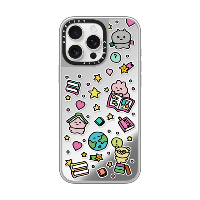 Gosimperson x CASETiFY iPhone 16 Pro Max ケース シルバー (シルバーバンパー) ミラーケース MagSafe対応 DREAMING WORLD OF BOOKS