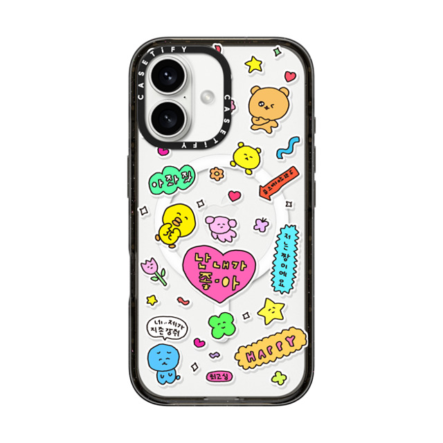 Gosimperson x CASETiFY iPhone 16 ケース ブラック インパクトケース MagSafe対応 I LOVE ME (Korean ver.)