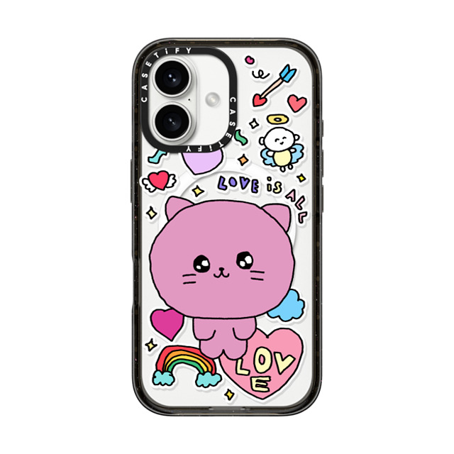 Gosimperson x CASETiFY iPhone 16 Case Cat,Cartoon Black Impact Case MagSafe Compatible Love is ALL Mother's Day Gosimperson x CASETiFY iPhone 16 Case Cat,Cartoon Black Impact Case MagSafe Compatible Love is ALL Mother's Day