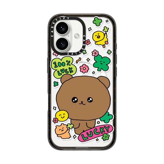 Gosimperson x CASETiFY iPhone 16 ケース ブラック インパクトケース MagSafe対応 100% LUCKY