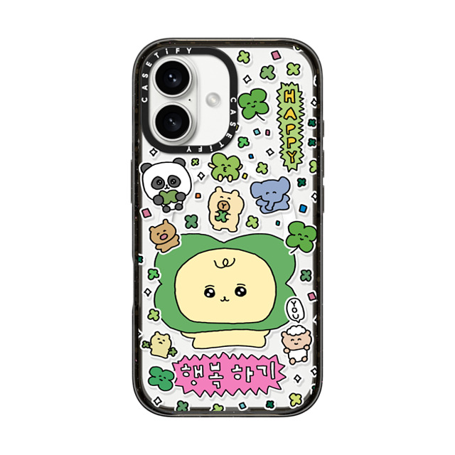 Gosimperson x CASETiFY iPhone 16 ケース ブラック インパクトケース MagSafe対応 Be Happy!