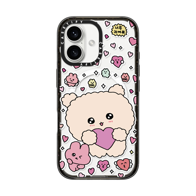 Gosimperson x CASETiFY iPhone 16 ケース ブラック インパクトケース MagSafe対応 Love Bomb