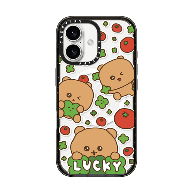 Gosimperson x CASETiFY iPhone 16 ケース ブラック インパクトケース MagSafe対応 LUCKY TOMATO