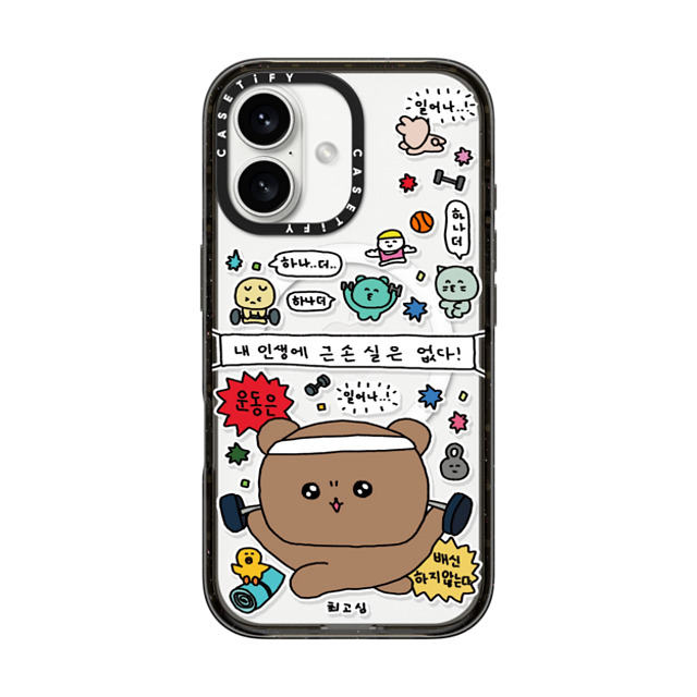 Gosimperson x CASETiFY iPhone 16 ケース ブラック インパクトケース MagSafe対応 LET'S BUILD MUSCLES