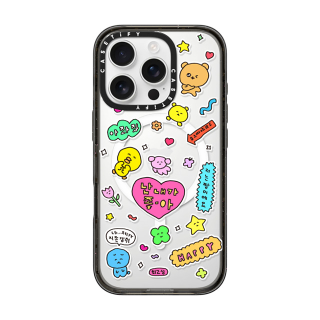 Gosimperson x CASETiFY iPhone 16 Pro ケース ブラック インパクトケース MagSafe対応 I LOVE ME (Korean ver.)