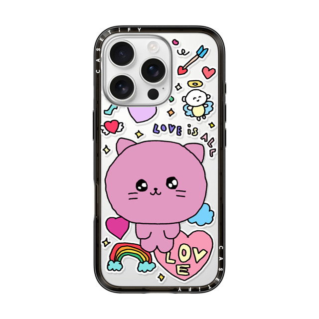 Gosimperson x CASETiFY iPhone 16 Pro ケース ブラック インパクトライトケース Love is ALL