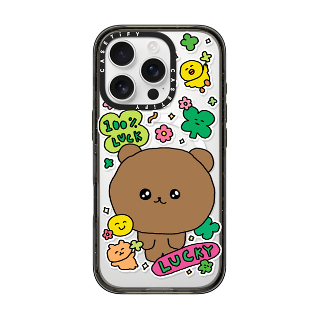 Gosimperson x CASETiFY iPhone 16 Pro ケース ブラック インパクトケース MagSafe対応 100% LUCKY