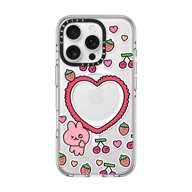 Gosimperson x CASETiFY iPhone 16 Pro ケース Bunny,Cartoon クリア クリア ケース MagSafe対応 cherry & strawbrry LOVE Back to School Gosimperson x CASETiFY iPhone 16 Pro ケース Bunny,Cartoon クリア クリア ケース MagSafe対応 cherry & strawbrry LOVE Back to School