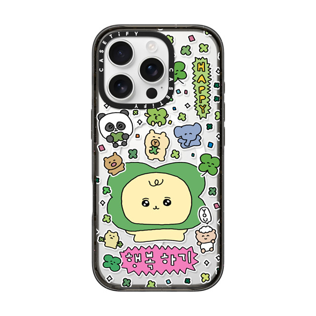 Gosimperson x CASETiFY iPhone 16 Pro ケース ブラック インパクトケース MagSafe対応 Be Happy!