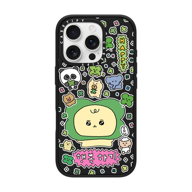 Gosimperson x CASETiFY iPhone 16 Pro ケース マットブラック インパクトケース Be Happy!