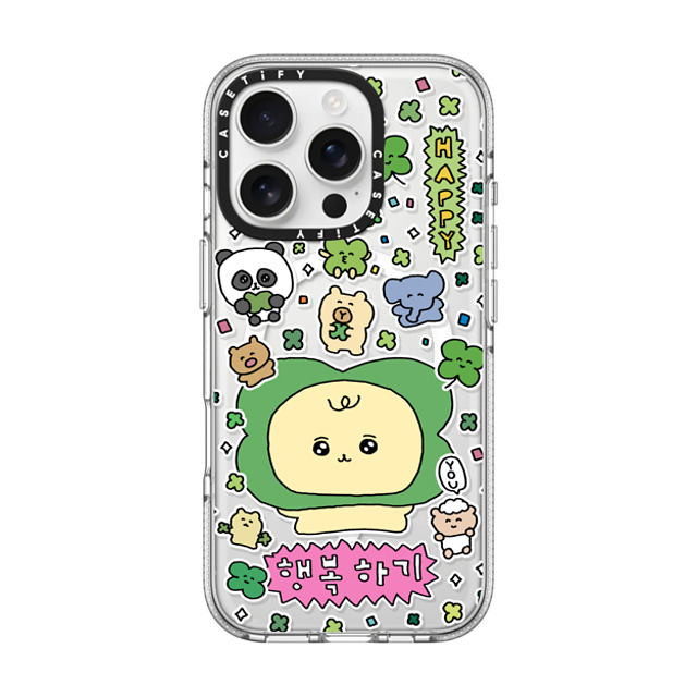 Gosimperson x CASETiFY iPhone 16 Pro ケース クリア クリア ケース MagSafe対応 Be Happy!