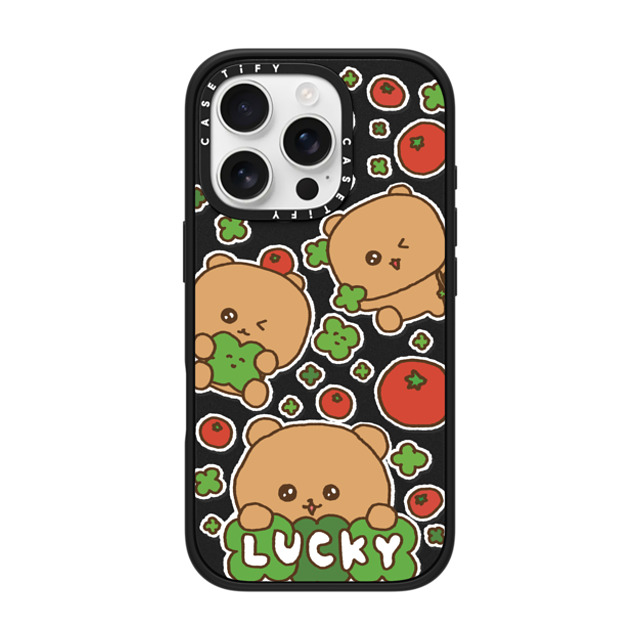 Gosimperson x CASETiFY iPhone 16 Pro ケース マットブラック インパクトケース MagSafe対応 LUCKY TOMATO