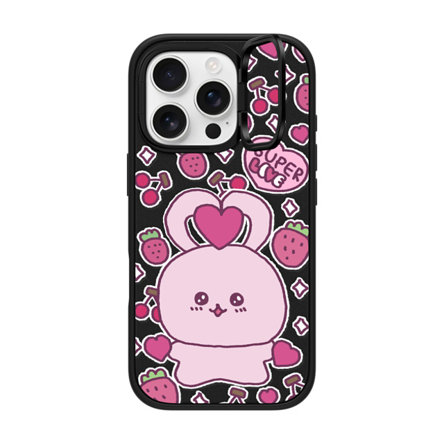 Gosimperson x CASETiFY iPhone 16 Pro ケース マットブラック インパクトリングスタンドケース MagSafe対応 SUPER LOVE