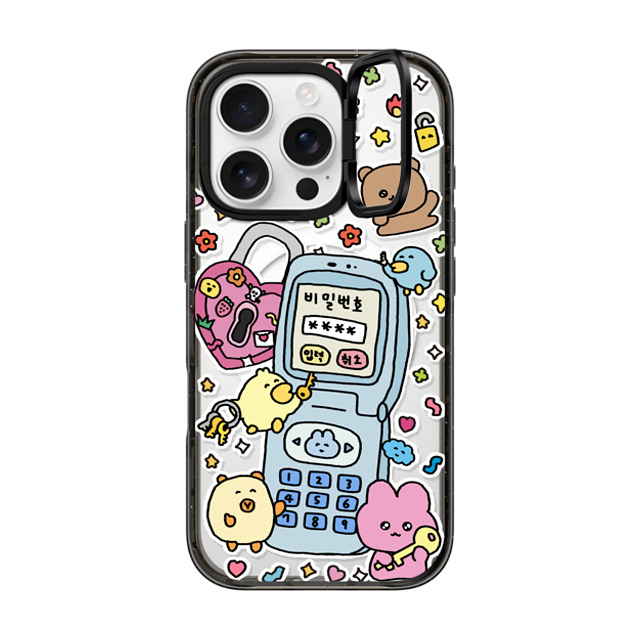 Gosimperson x CASETiFY iPhone 16 Pro ケース ブラック インパクトリングスタンドケース MagSafe対応 SECRET UNLUCKED