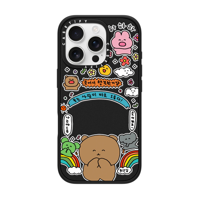 Gosimperson x CASETiFY iPhone 16 Pro ケース マットブラック インパクトケース MagSafe対応 SMILE WINS