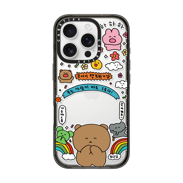 Gosimperson x CASETiFY iPhone 16 Pro ケース ブラック インパクトケース SMILE WINS