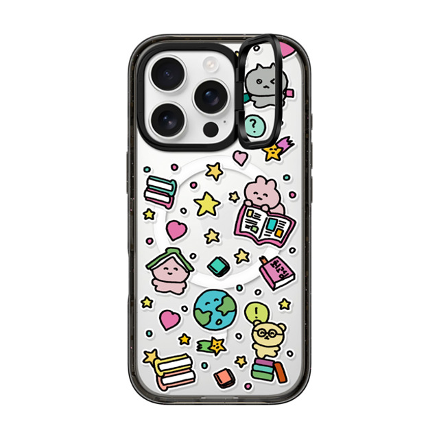 Gosimperson x CASETiFY iPhone 16 Pro ケース ブラック インパクトリングスタンドケース MagSafe対応 DREAMING WORLD OF BOOKS